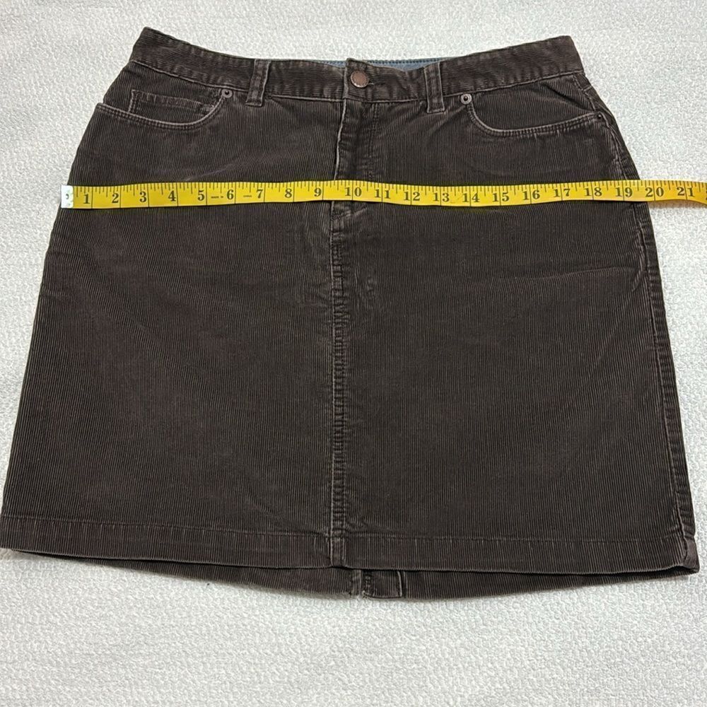 LL Bean Women 10Pet Brown Corduroy Short Pencil Skirt - Picture 8 of 12